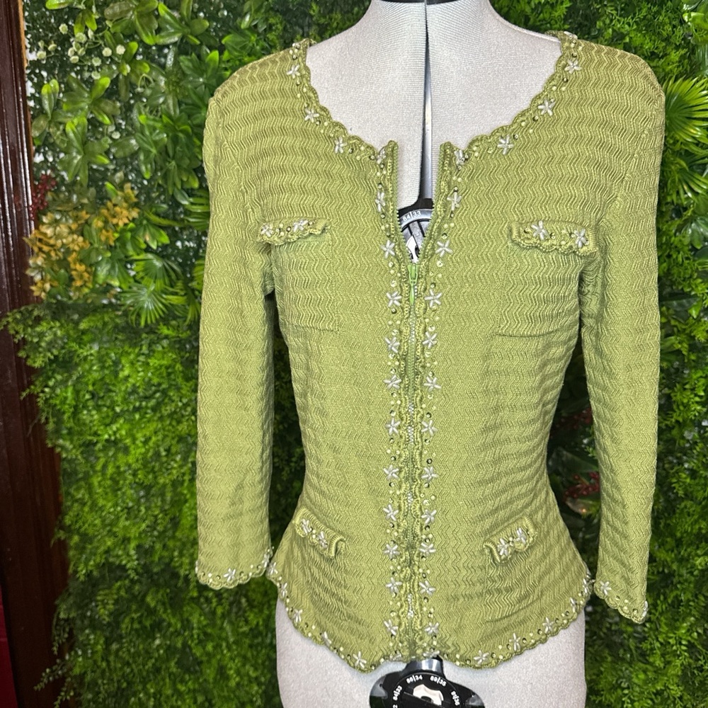 INC International Concepts Olive Knit Cardigan